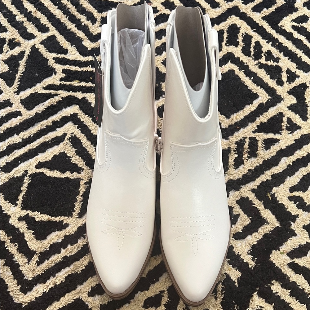 Soda White Ankle Booties